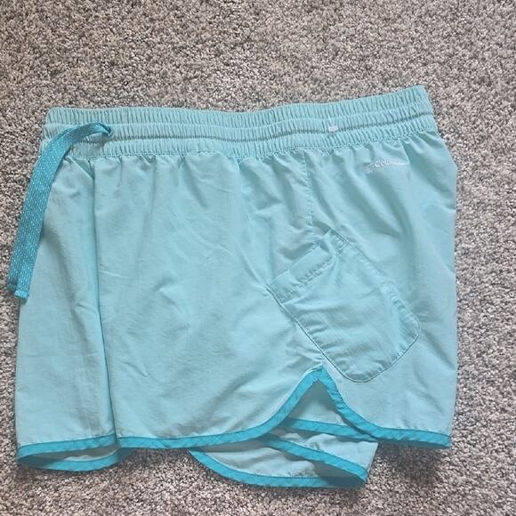 COLUMBIA WOMENS LIGHT BLUE WITH BLUE TRIM, RUNNING GYM SHORTS SIZE MEDIUM - Picture 4 of 4